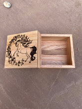 Load image into Gallery viewer, Flower Unicorn 9cm Wooden Box