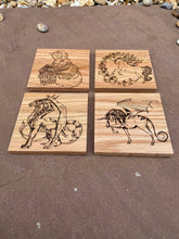 Load image into Gallery viewer, Fantastical Creatures Wooden Coaster Set