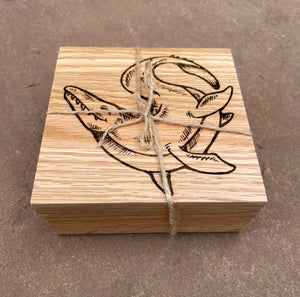Happy Dinosaur Wooden Coaster Set