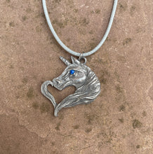 Load image into Gallery viewer, Engraved Box and Pewter Unicorn Necklace Gift Set