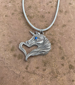 Engraved Box and Pewter Unicorn Necklace Gift Set
