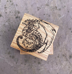 Engraved Box and Pewter Dragon Necklace Gift Set