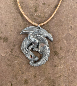 Engraved Box and Pewter Dragon Necklace Gift Set