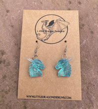 Load image into Gallery viewer, Blue Translucent Dragon Head Earrings