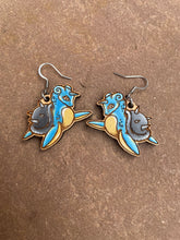 Load image into Gallery viewer, Hand Painted Lapras Engraved Wooden Earrings