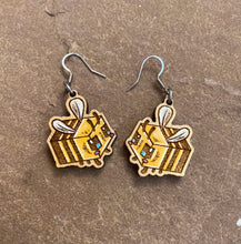 Load image into Gallery viewer, Hand Painted Adorable Bee Earrings