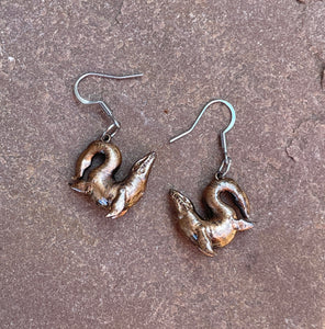Copper Effect Mosasaur Earrings (Ready to ship!)