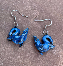 Load image into Gallery viewer, CUSTOM PAINTED Mosasaur Earrings (Made to order)