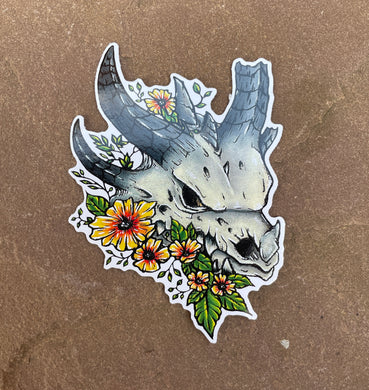 Dragon Skull Colour Vinyl Sticker