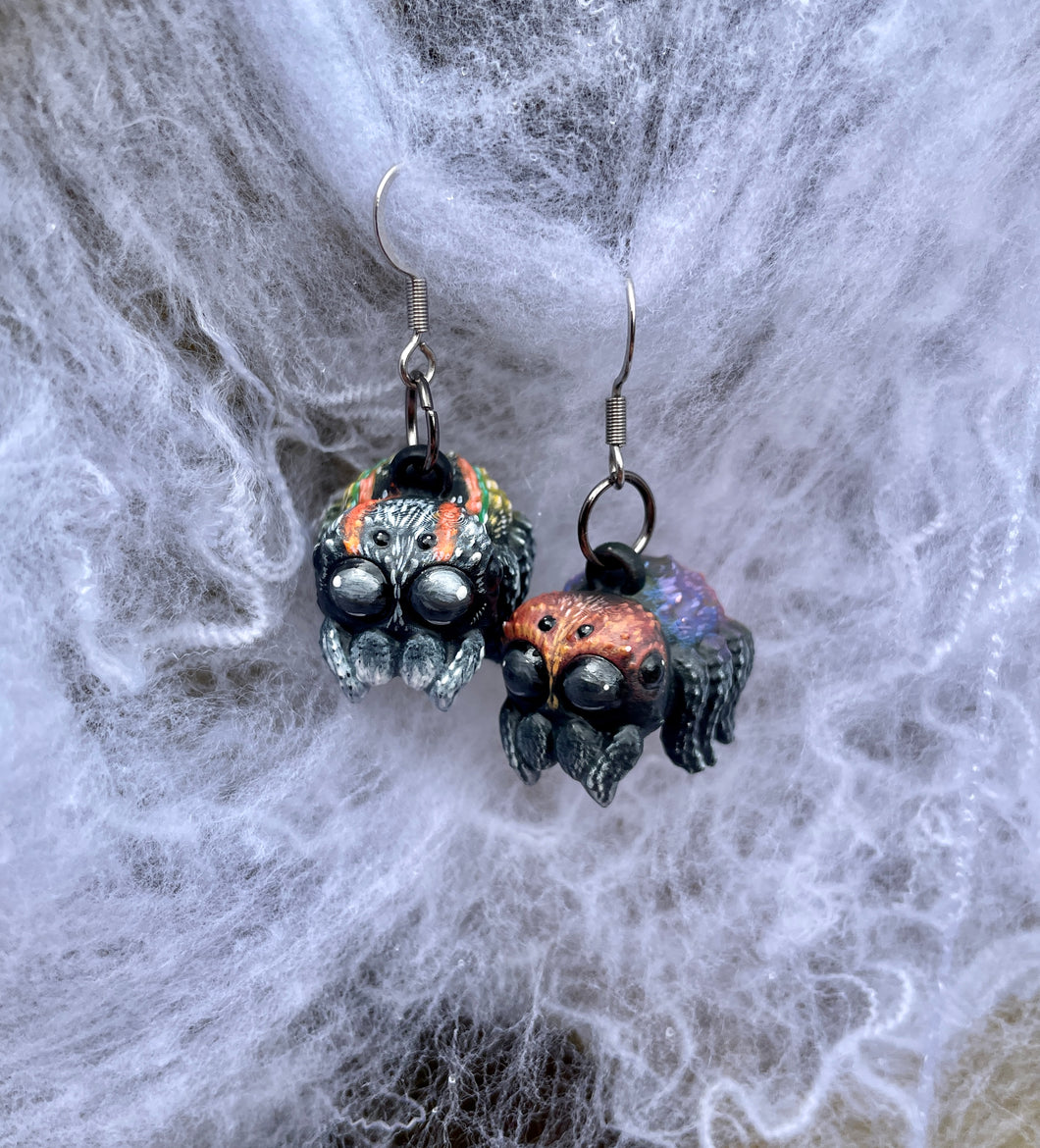 CUSTOM PAINTED Cute Spider Earrings (Made to order)