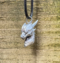 Load image into Gallery viewer, Pewter Dragon Bust Pendant