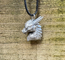 Load image into Gallery viewer, Pewter Dragon Bust Pendant