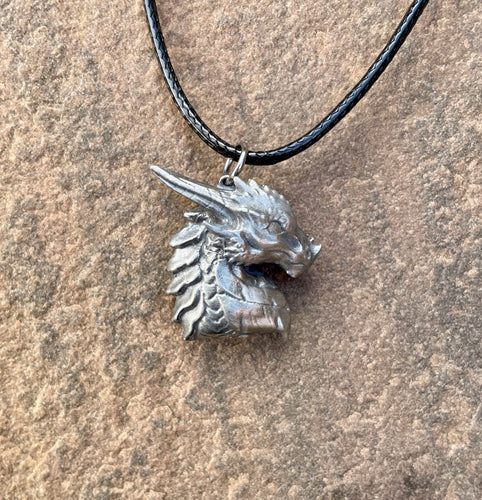 Pewter Dragon Bust Pendant