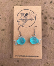 Load image into Gallery viewer, Angler Fish Translucent Blue Resin Earrings