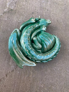 Jade Guardian Dragon Sculpture