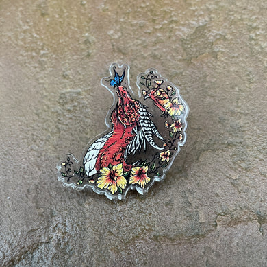 Butterfly Dragon Acrylic Pin Badge