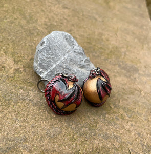 CUSTOM PAINTED Dragon Bauble Earrings (Made to order)