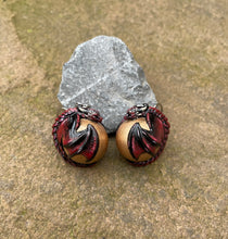 Load image into Gallery viewer, CUSTOM PAINTED Dragon Bauble Earrings (Made to order)