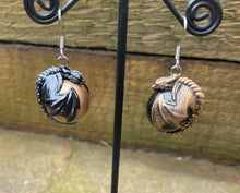 Load image into Gallery viewer, Gold and Black Dragon Bauble Earrings (Made to order)