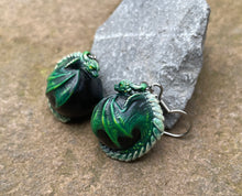 Load image into Gallery viewer, CUSTOM PAINTED Dragon Bauble Earrings (Made to order)