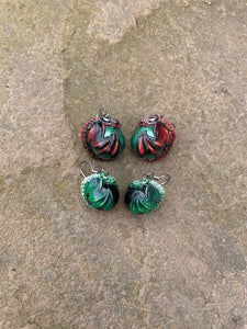 CUSTOM PAINTED Dragon Bauble Earrings (Made to order)