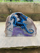 Load image into Gallery viewer, Regal Dragon Hand Painted Standing Agate