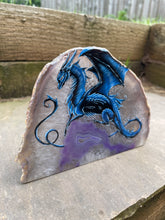 Load image into Gallery viewer, Regal Dragon Hand Painted Standing Agate