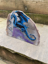 Load image into Gallery viewer, Regal Dragon Hand Painted Standing Agate