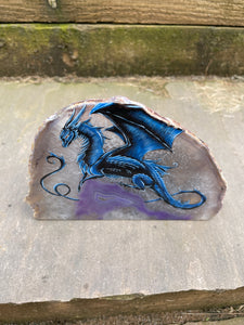 Regal Dragon Hand Painted Standing Agate