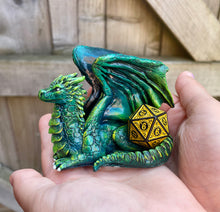 Load image into Gallery viewer, Green Resin Dice Dragon
