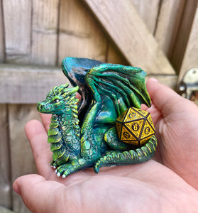 Green Resin Dice Dragon