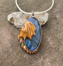 Load image into Gallery viewer, Flower Labradorite Dragon Pendant
