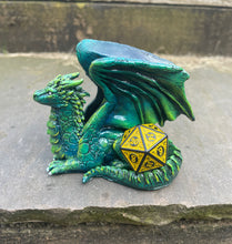 Load image into Gallery viewer, Green Resin Dice Dragon