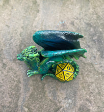Load image into Gallery viewer, Green Resin Dice Dragon