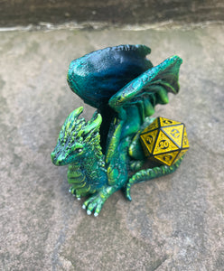Green Resin Dice Dragon