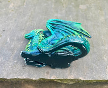 Load image into Gallery viewer, Green Resin Dice Dragon