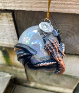 Grey/Copper Resin Dragon Bauble