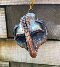 Load image into Gallery viewer, Grey/Copper Resin Dragon Bauble