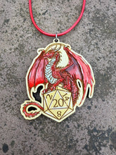 Load image into Gallery viewer, D20 Dice Guardian Wooden Necklace - CUSTOM PAINTED