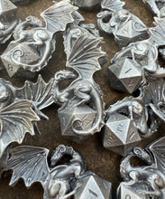 Load image into Gallery viewer, D20 Dice Dragon Pewter Necklace Charm