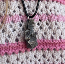 Load image into Gallery viewer, D20 Dice Dragon Pewter Necklace Charm