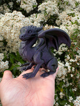 Load image into Gallery viewer, Sparkle Purple Dragon Hatchling 3D Print (Made to order)