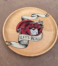 Load image into Gallery viewer, Let&#39;s Roll Dragon Handpainted Wooden Trinket Dish