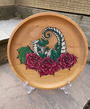 Load image into Gallery viewer, Flower Dragon Handpainted Wooden Trinket Dish