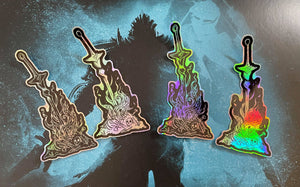 Dark Souls Bonfire Holographic Vinyl Sticker