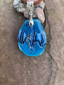Diving Blue Dragonagate Pendant