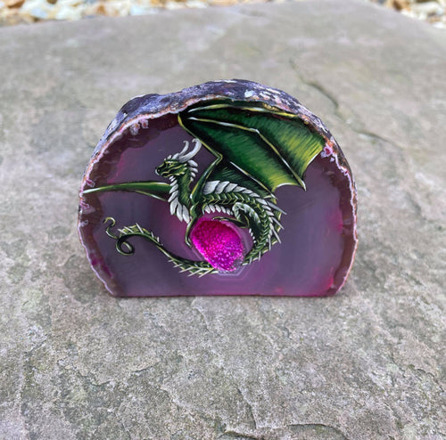 Green Guardian Perching Dragon Agate