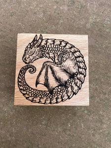 Sleepy Dragon 9cm Wooden Box