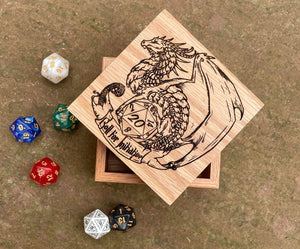 Roll for Initiative Oak 9cm Wooden Box