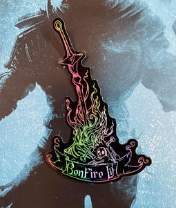 Bonfire Lit Holo Vinyl Sticker